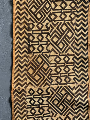 Kuba Shoowa cloth raffia long skirt / hanging / runner (381 x 57cm)