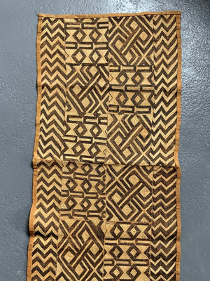 Kuba Shoowa cloth raffia long skirt / hanging / runner (381 x 57cm)