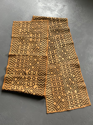 Kuba Shoowa cloth raffia long skirt / hanging / runner (381 x 57cm)