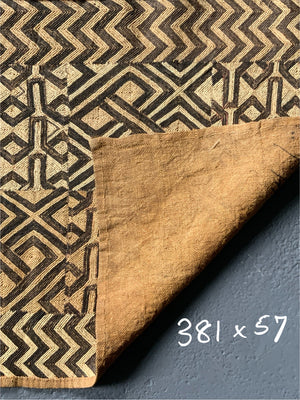 Kuba Shoowa cloth raffia long skirt / hanging / runner (381 x 57cm)