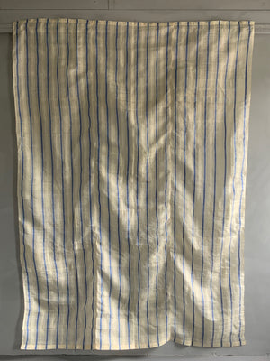Ottoman Turkish antique blue stripe silk (232 x 168cm)