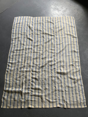 Ottoman Turkish antique blue stripe silk (232 x 168cm)