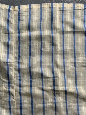 Ottoman Turkish antique blue stripe silk (232 x 168cm)