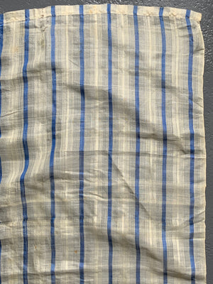 Ottoman Turkish antique blue stripe silk (232 x 168cm)