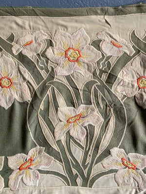 European Art Nouveau appliqué panel (167 x 77cm)