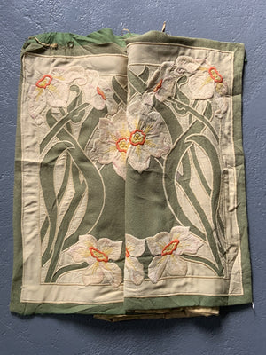 European Art Nouveau appliqué panel (167 x 77cm)