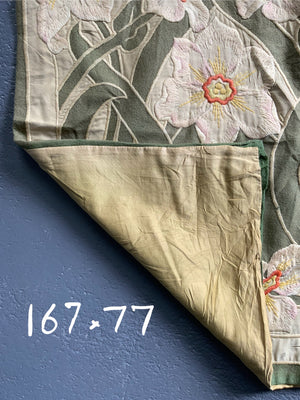 European Art Nouveau appliqué panel (167 x 77cm)