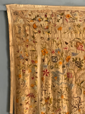 Pair of vintage Anglo Indian chain stitch wool crewel works (~260 x 170cm) [2]