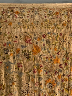 Pair of vintage Anglo Indian chain stitch wool crewel works (~260 x 170cm) [2]