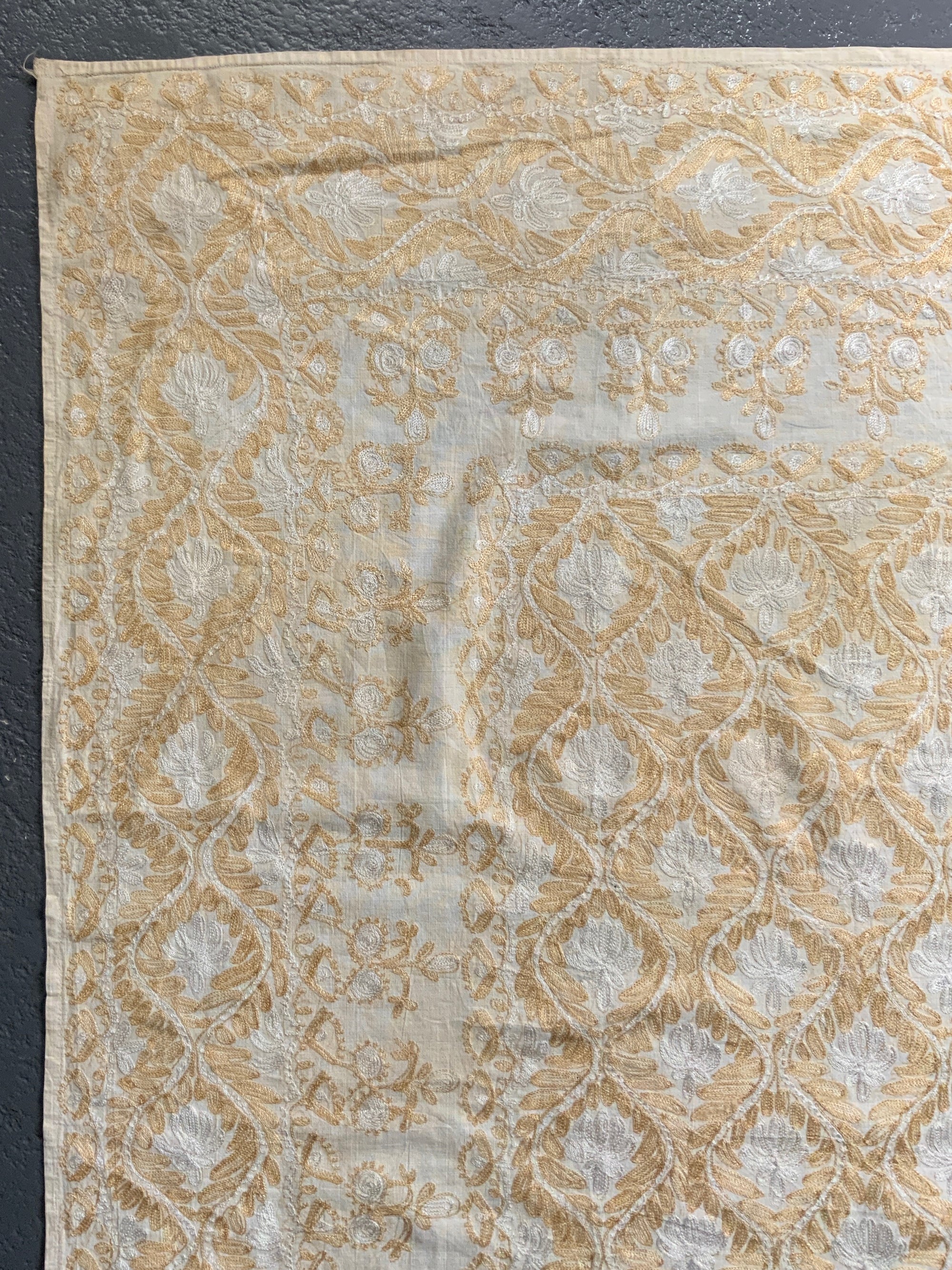 Aghabani Alleppo or Denizli silk embroidery (191 x 136cm)
