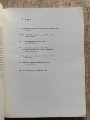 The Textile Museum Journal 1986