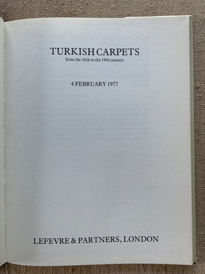 Lefevre. Turkish Carpets