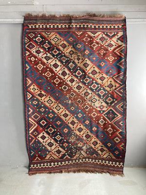 Qashgai antique kilim mounted onto underlay (252 x 162cm) *AF
