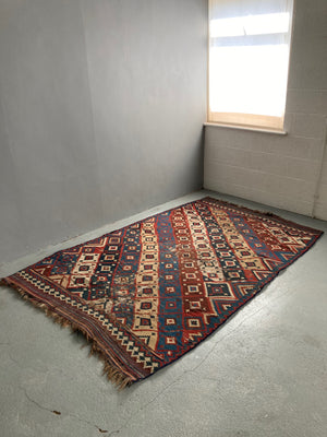 Qashgai antique kilim mounted onto underlay (252 x 162cm) *AF