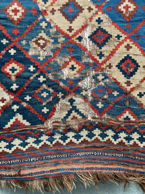 Qashgai antique kilim mounted onto underlay (252 x 162cm) *AF