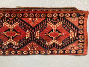 Amu Darya Beshir antique torba or seating rug (31 x 148cm)