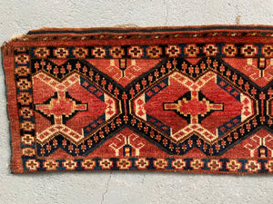 Amu Darya Beshir antique torba or seating rug (31 x 148cm)