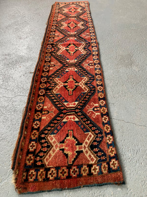 Amu Darya Beshir antique torba or seating rug (31 x 148cm)