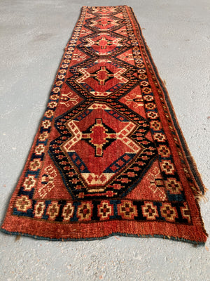Amu Darya Beshir antique torba or seating rug (31 x 148cm)