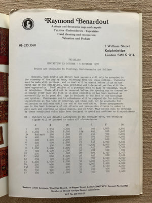 Raymond Benardout Auction Catalogue 1978