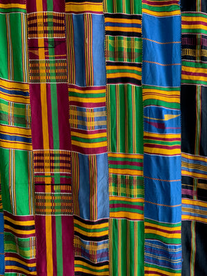 West African Ashanti or Ewe kente mantle (185 x 112cm)