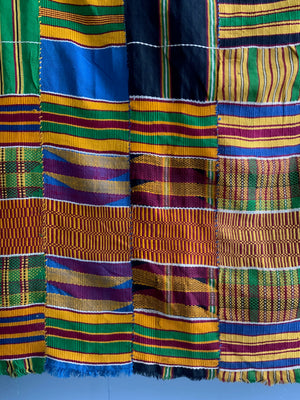 West African Ashanti or Ewe kente mantle (185 x 112cm)
