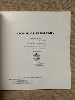 Tanavoli, Parviz. : Lion Rugs from Fars