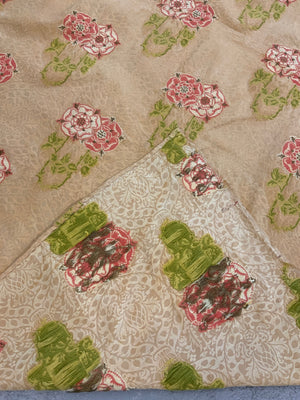 Tudor rose silk brocade (230 x 123cm)