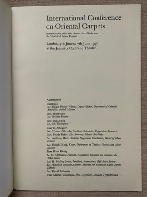 International Conference on Oriental Carpets (ICOC) 1976