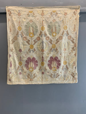 Turkish vintage pale embroidery bohçe (90 x 83cm)