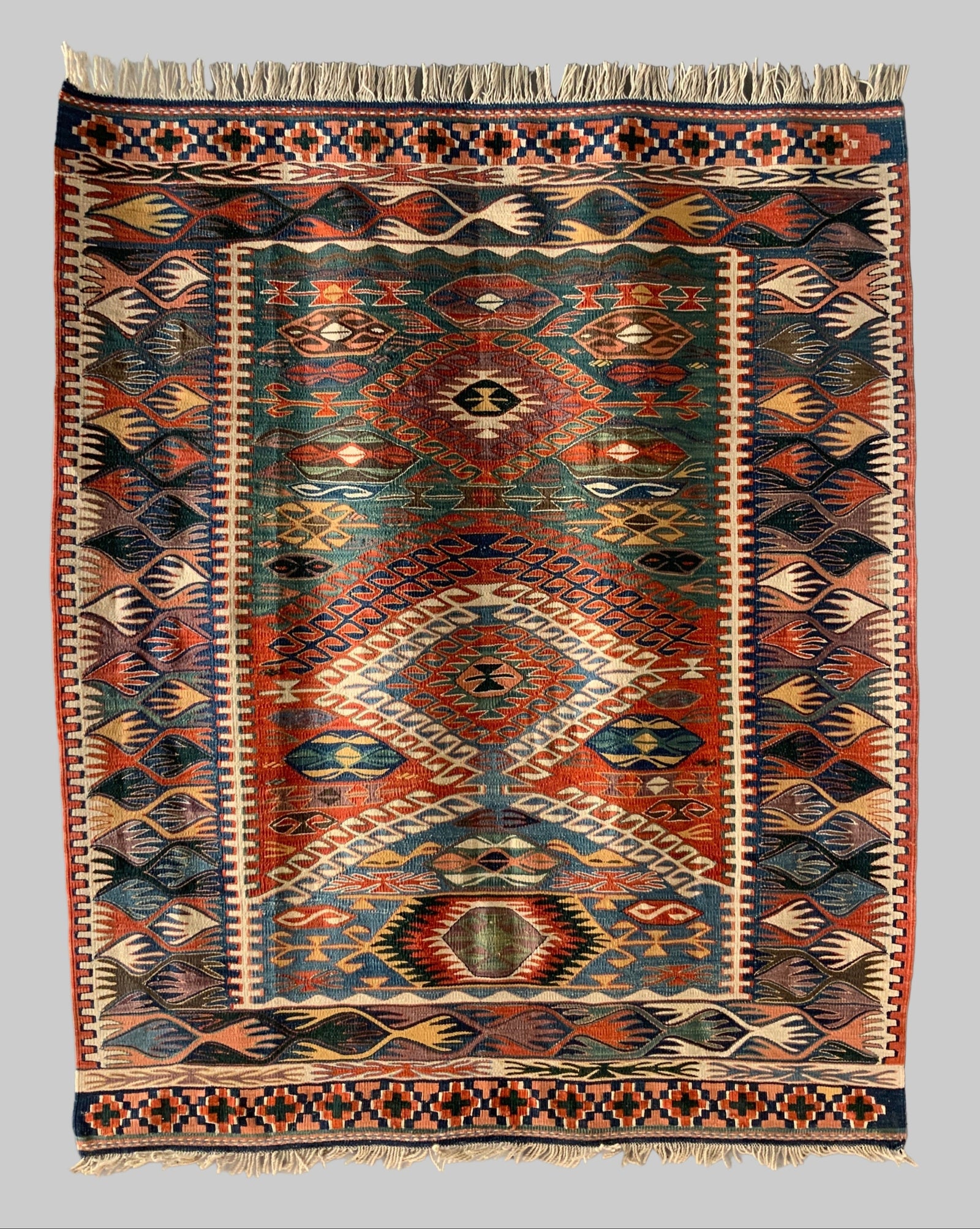 Turkish Konya kilim with Nazumlah design (178 x 148cm)