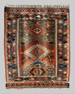 Turkish Konya kilim with Nazumlah design (178 x 148cm)