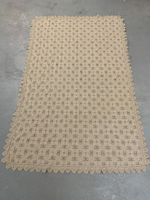 Italian vintage reticella mercerised lace bedcover (217 x 135cm)