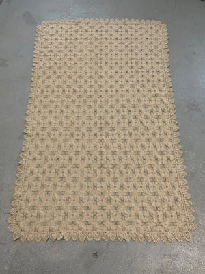 Italian vintage reticella mercerised lace bedcover (217 x 135cm)