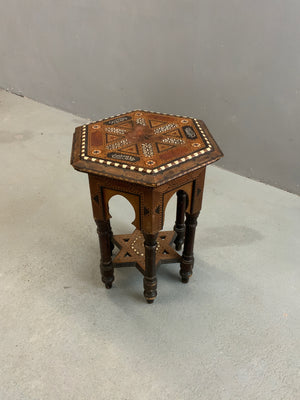 Andalusian Hispano-Moresque vintage marquetry table (49 x 36cm)