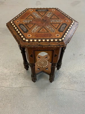 Andalusian Hispano-Moresque vintage marquetry table (49 x 36cm)