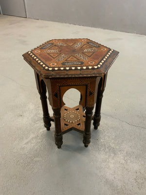 Andalusian Hispano-Moresque vintage marquetry table (49 x 36cm)