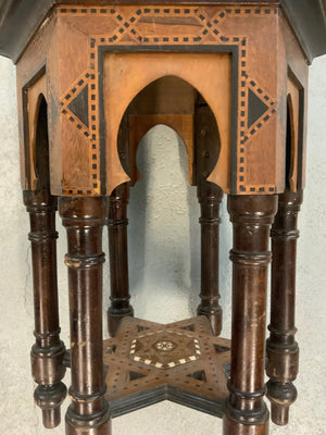 Andalusian Hispano-Moresque vintage marquetry table (49 x 36cm)
