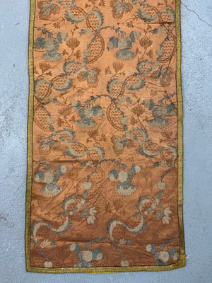 Antique French silk brocade (208 x 50cm)