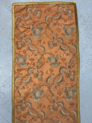 Antique French silk brocade (208 x 50cm)
