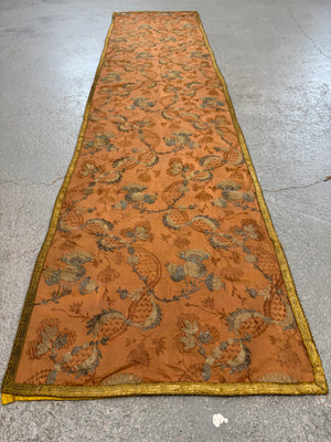 Antique French silk brocade (208 x 50cm)