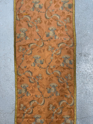 Antique French silk brocade (208 x 50cm)