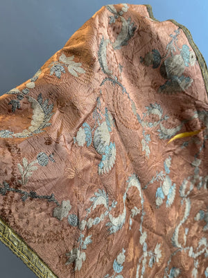 Antique French silk brocade (208 x 50cm)