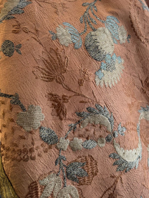 Antique French silk brocade (208 x 50cm)