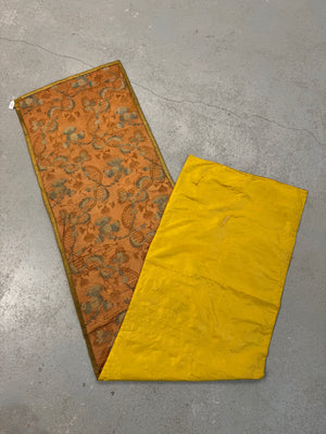 Antique French silk brocade (208 x 50cm)