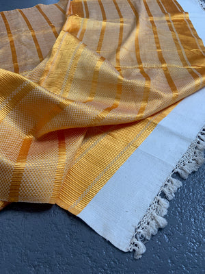 Indian? Bright Yellow Silk/Cotton (210 x 110cm)