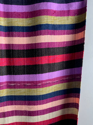 Turkish plainweave vintage mercerised cotton blanket / throw (228 x 182cm)