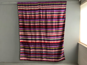 Turkish plainweave vintage mercerised cotton blanket / throw (228 x 182cm)