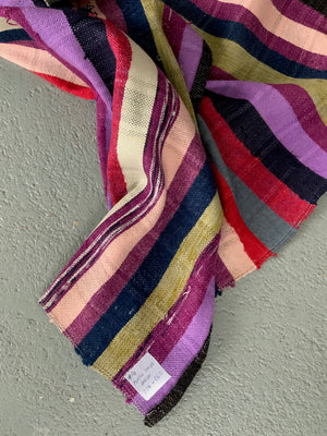 Turkish plainweave vintage mercerised cotton blanket / throw (228 x 182cm)