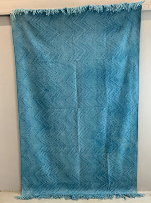 Turkish heavy weight turquoise blue plain kilim (238 x 153cm)